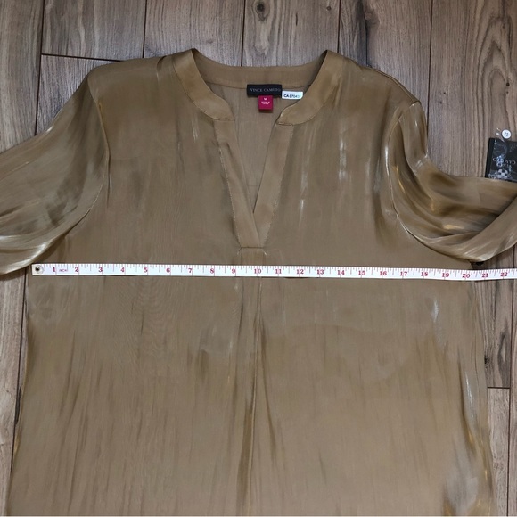 Women’s Vince Camuto Long sleeve Latte sheer blouse size M - Picture 10 of 14